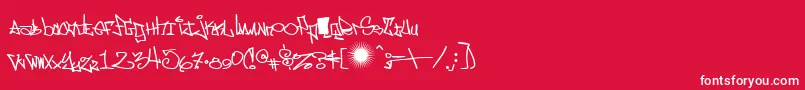 フォントeastm    – 赤い背景に白い文字