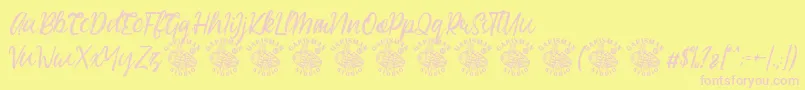 Easttalia Demo-Schriftart – Rosa Schriften auf gelbem Hintergrund
