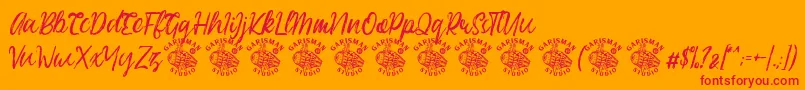 Easttalia Demo Font – Red Fonts on Orange Background