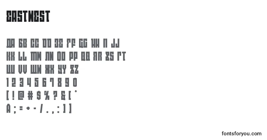 A fonte Eastwest (125724) – alfabeto, números, caracteres especiais