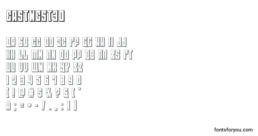 A fonte Eastwest3d (125726) – alfabeto, números, caracteres especiais