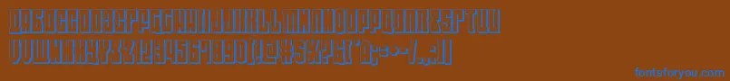 eastwest3d Font – Blue Fonts on Brown Background