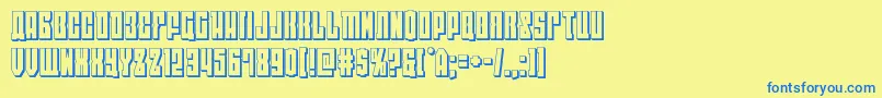 eastwest3d Font – Blue Fonts on Yellow Background