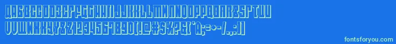 eastwest3d Font – Green Fonts on Blue Background