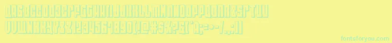 Police eastwest3d – polices vertes sur fond jaune