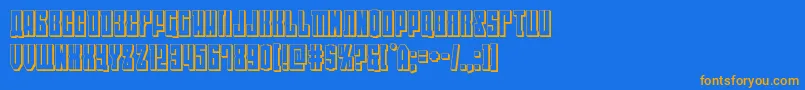eastwest3d Font – Orange Fonts on Blue Background