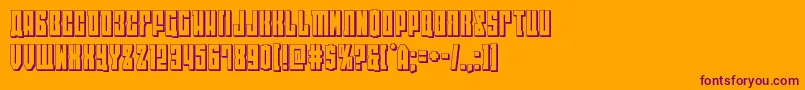 eastwest3d-Schriftart – Violette Schriften auf orangefarbenem Hintergrund