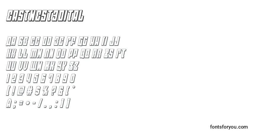 Eastwest3dital (125727)-fontti – aakkoset, numerot, erikoismerkit