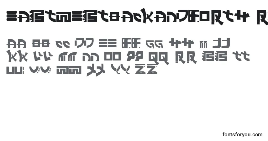 Schriftart EastWestBackandForth Regular – Alphabet, Zahlen, spezielle Symbole