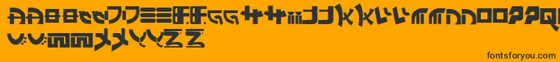 EastWestBackandForth Regular-Schriftart – Schwarze Schriften auf orangefarbenem Hintergrund
