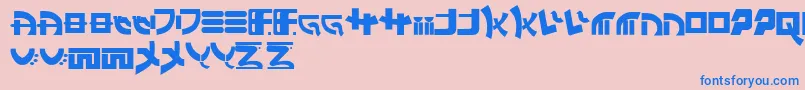 フォントEastWestBackandForth Regular – ピンクの背景に青い文字
