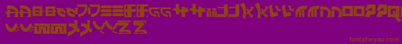 フォントEastWestBackandForth Regular – 紫色の背景に茶色のフォント