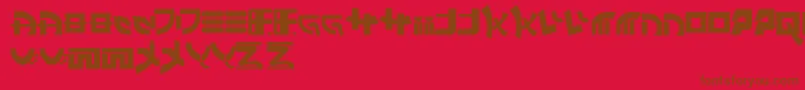 フォントEastWestBackandForth Regular – 赤い背景に茶色の文字