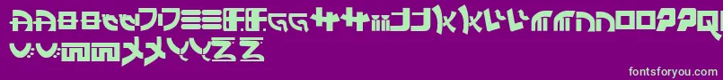 フォントEastWestBackandForth Regular – 紫の背景に緑のフォント