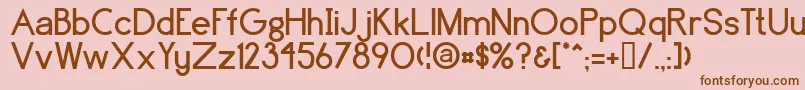 フォントBrassfield – ピンクの背景に茶色のフォント