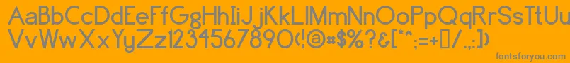 フォントBrassfield – オレンジの背景に灰色の文字