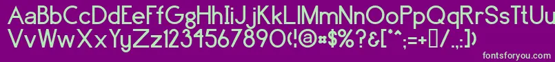 フォントBrassfield – 紫の背景に緑のフォント
