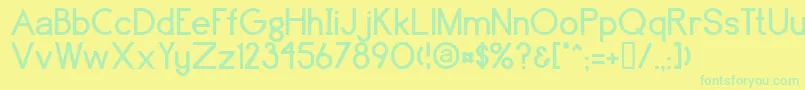 Czcionka Brassfield – zielone czcionki na żółtym tle