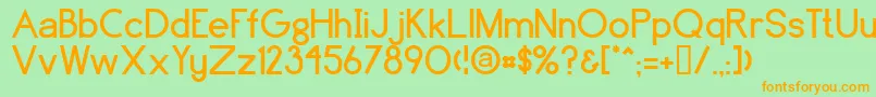 Шрифт Brassfield – оранжевые шрифты на зелёном фоне
