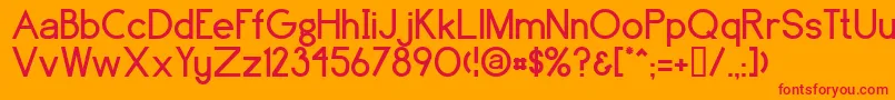 Brassfield Font – Red Fonts on Orange Background