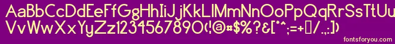 Brassfield-Schriftart – Gelbe Schriften auf violettem Hintergrund