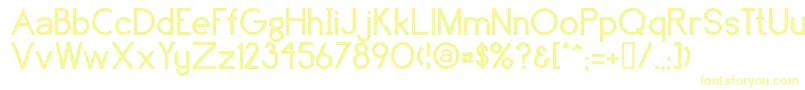 フォントBrassfield – 白い背景に黄色の文字