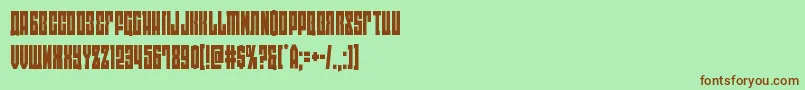 フォントeastwestcond – 緑の背景に茶色のフォント