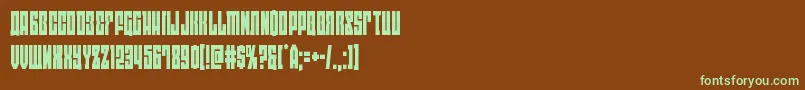 フォントeastwestcond – 緑色の文字が茶色の背景にあります。