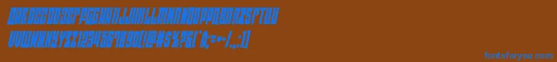 フォントeastwestcondital – 茶色の背景に青い文字