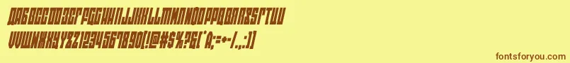 Weitere Informationen zur eastwestcondital-Schriftart eastwestcondital-Schriftart – Braune Schriften auf gelbem Hintergrund