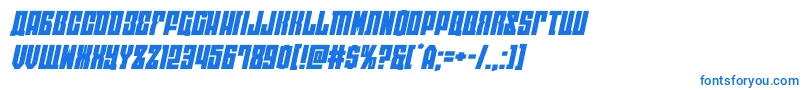 フォントeastwestexpandital – 白い背景に青い文字