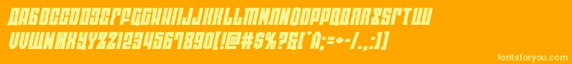 eastwestexpandital Font – Yellow Fonts on Orange Background