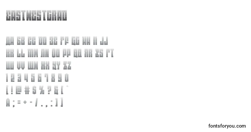 Schriftart Eastwestgrad (125738) – Alphabet, Zahlen, spezielle Symbole