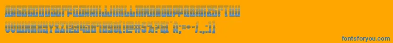 フォントeastwestgrad – オレンジの背景に青い文字