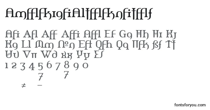 Fuente AmerikaAlternates - alfabeto, números, caracteres especiales