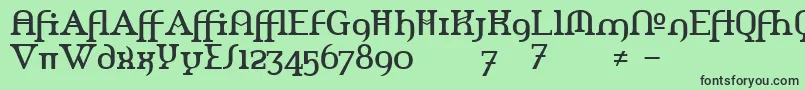 フォントAmerikaAlternates – 緑の背景に黒い文字