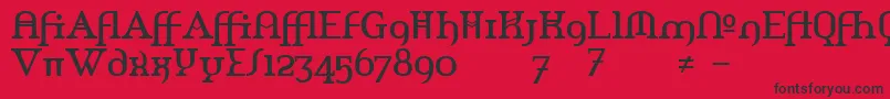 フォントAmerikaAlternates – 赤い背景に黒い文字