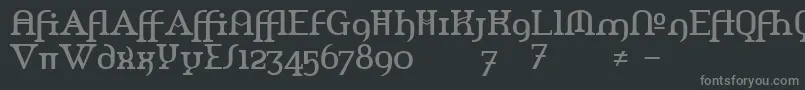 AmerikaAlternates-fontti – harmaat kirjasimet mustalla taustalla
