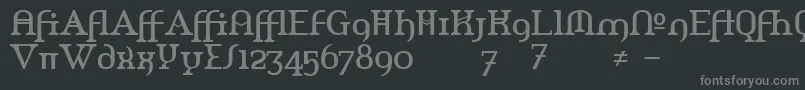 フォントAmerikaAlternates – 黒い背景に灰色の文字