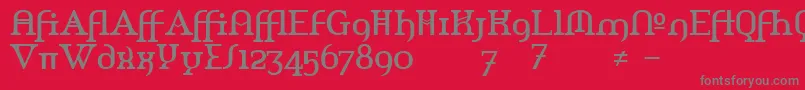 フォントAmerikaAlternates – 赤い背景に灰色の文字