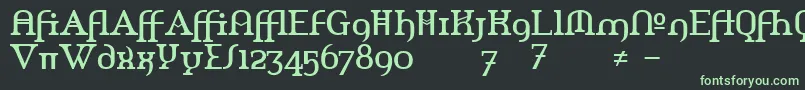 フォントAmerikaAlternates – 黒い背景に緑の文字