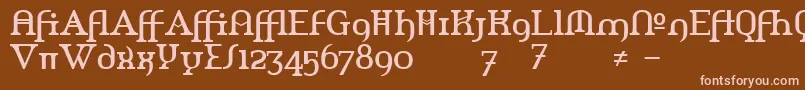 フォントAmerikaAlternates – 茶色の背景にピンクのフォント