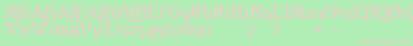 フォントAmerikaAlternates – 緑の背景にピンクのフォント