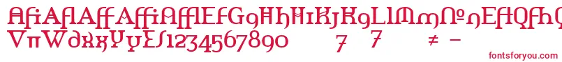AmerikaAlternates-fontti – punaiset fontit valkoisella taustalla