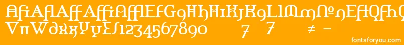 フォントAmerikaAlternates – オレンジの背景に白い文字