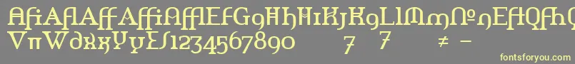 AmerikaAlternates-fontti – keltaiset fontit harmaalla taustalla