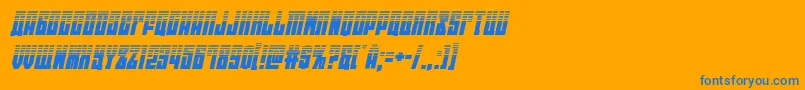 フォントeastwesthalfital – オレンジの背景に青い文字