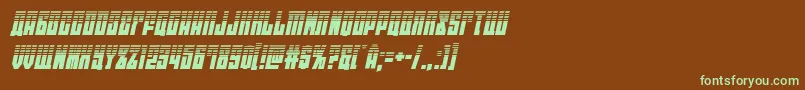 eastwesthalfital-Schriftart – Grüne Schriften auf braunem Hintergrund