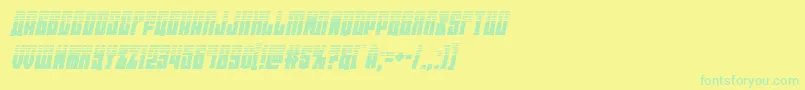 eastwesthalfital-Schriftart – Grüne Schriften auf gelbem Hintergrund
