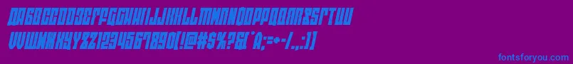 フォントeastwestital – 紫色の背景に青い文字